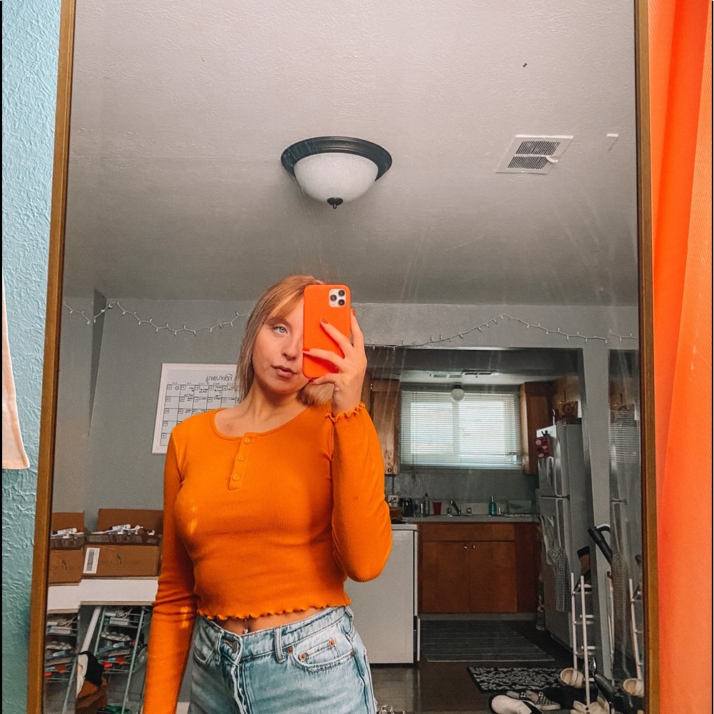 waffle knit long sleeve